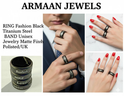 RINGE STAHL MATT Schwarz Titan BAND FÜR MÄNNER/DAMEN STILVOLLE RINGE BEST-GESCHENK/UK/S