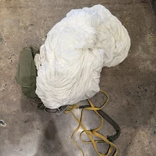 US Army Airborne Troop Chest Silk Parachute Complete W/ Cord 1952 Korean War