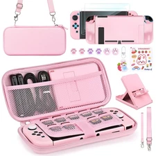 Younik Switch Accessories Bundle, 17 in 1 Pink Switch Accessories Kit for Gir...
