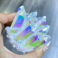 Electroplate white Quartz Crystal Cluster Mineral Specimen Healing 300g+ 1pc