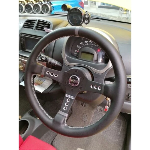 350MM SPARCO LEATHER DEEP DISH STEERING WHEEL 14INCH PCD 70MM - Picture 6 of 7