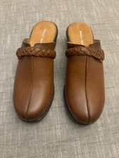 Easy Spirit Brown Slip On Mules Braided Leather 8.5 Penelope