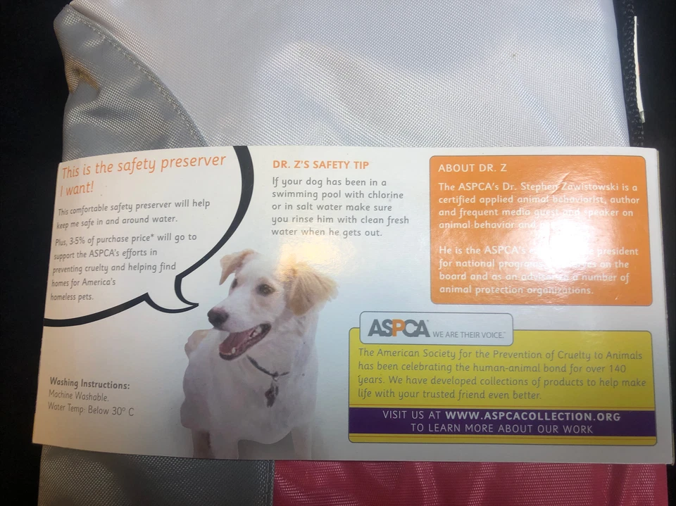 Salvavidas de seguridad de nailon para perros medianos gris claro, rojo ASPCA canino Foto 4 de 4