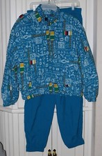 Vintage Liz Sport Two Piece Jogger Wind Suit Nautical Theme - Size Large