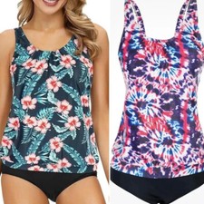 JASAMBAC Women's Tankini Swimsuits Two Piece Bathing Suit Swimwear Beachwear