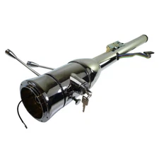 Chrome Stainless 32" Manual Floor Shift Tilt Steering Column Ignition Key For GM