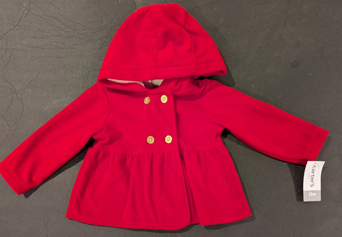 Neu mit Etikett Carter's Größe: 12 Monate 3-teilig rot Kapuzenjacke weiß Einteiler Blumenmuster Hose - Bild 4 von 21