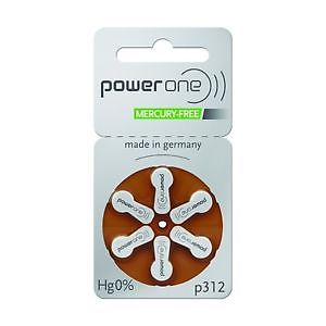 PowerOne Size 312 Hearing Aid Batteries - 30 count. Exp 2029, US Seller