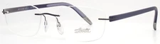 SILHOUETTE 4377 40 6060 5379 Lilac Womens Rectangle Rimless Eyeglasses 52-17-130