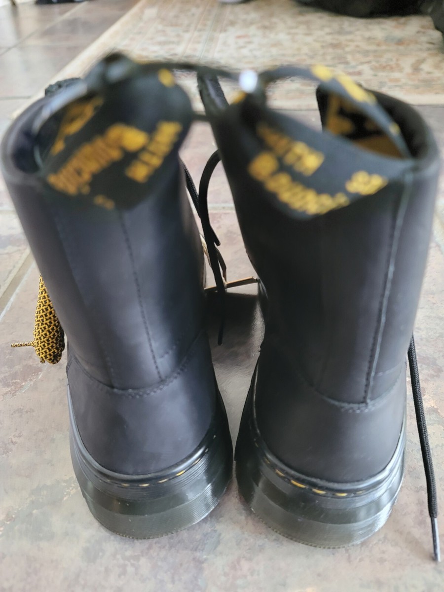 Dr. Martens Unisex Adults 8-Eye Boot, Black Greasy, US Men's 11