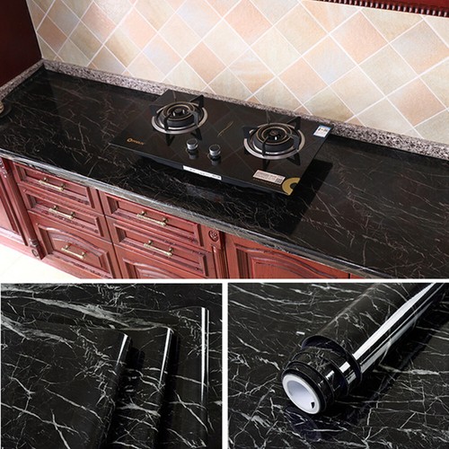 Waterproof Kitchen Worktop Covering Vinyl Wrap Furniture Sticker Self Adhesive - Picture 18 of 85