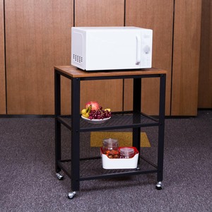 Rolling Kitchen Trolley Serving Cart Wood Storage Shelf Organiser Side Table Uk Ebay