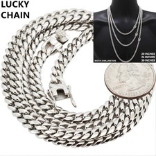 8''24''30"STAINLESS STEEL MIAMI CUBAN CHAIN NECKLACE OR BRACELET 6mm 16g-60g H2