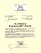 #8315 20c Concord Stamp - Scott #2040  USPS Souvenir Page