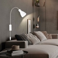 Wandlampe Wohnzimmerleuchte Wandleuchte Weiß Leseleuchte Flexibel E27 H 52 Cm