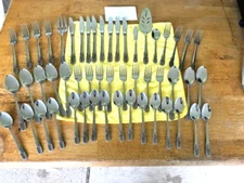 Vintage EVERBRITE DELUXE Stainless Flatware Set 52 Pcs. JAPAN VGUC
