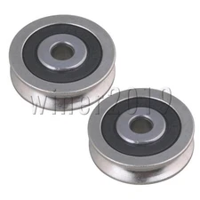 Shape Groove Track Roller Bearing Pulley Wheels Load Bearing 355kg Pack of 2