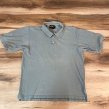 Eddie Bauer Polo Shirt Mens Large Short Sleeve Green Gray Pique Cotton