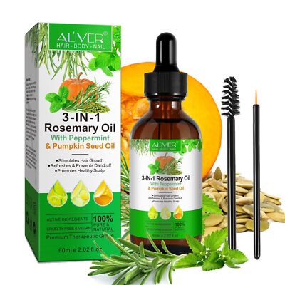 Haaröl Rosmarinöl Ätherisches Öl Pfefferminzöl Kürbiskernöl Haare Wimpern Vegan