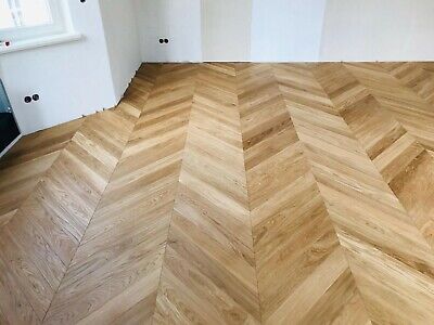 16in French Chevron Parquet Flooring Engineered Oak Prime Clear