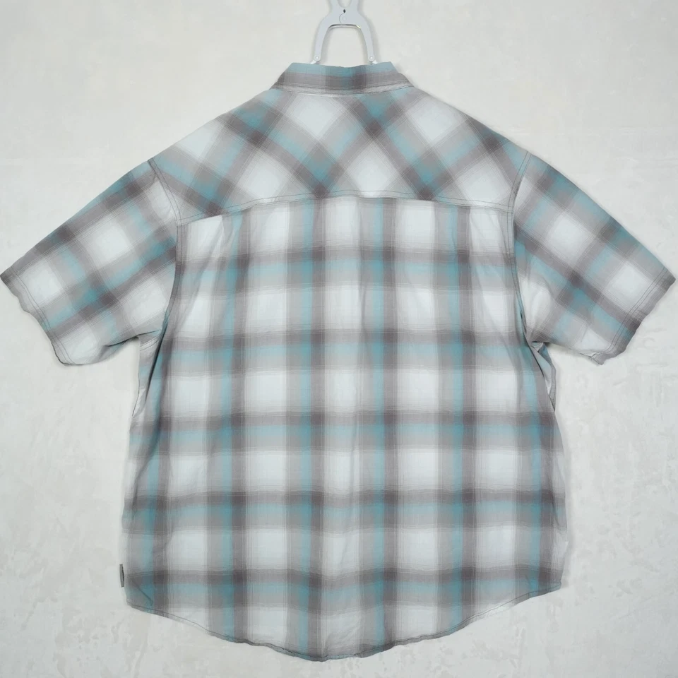 Camisa con botones Wolverine para hombre 2XL a cuadros manga corta mezcla de algodón Foto 3 de 4