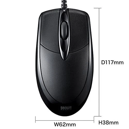 Sanwa Supply MA-130HPBK PS/2 Wired Optical Mouse BlackNEW - Image 2 of 4
