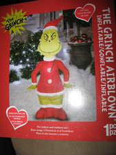 4ft Christmas Inflatable Grinch Santa Outdoor Lighted Decoration Airblown Gemmy 