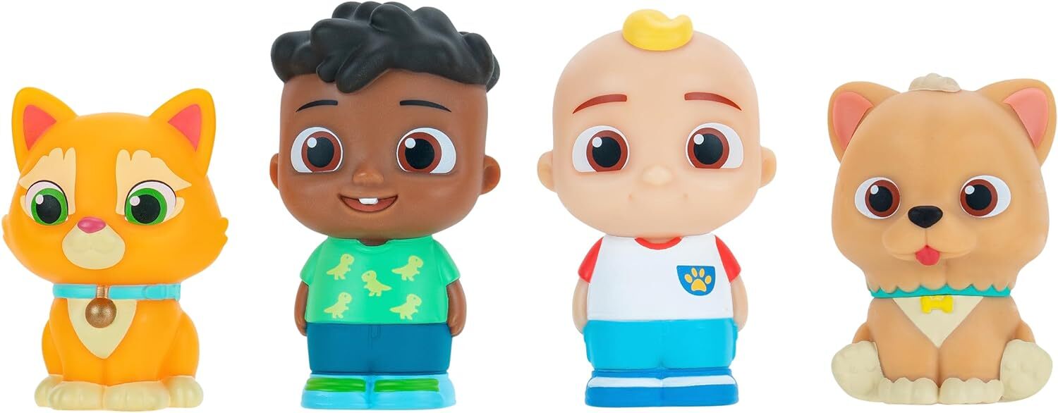 Набор из 4 фигурок CoComelon Best Friends Pets - Включает в себя Джей-Джея, Коди, собаку Бинго, а
