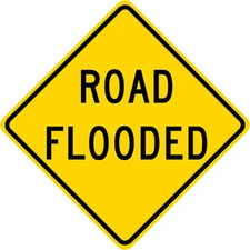 3M EGP Reflective ROAD FLOODED Road Street Warning Traffic Sign 24 x 24