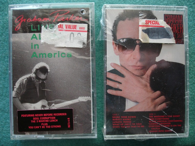 Graham Parker & THE SHOT STEADY NERVES LIVE ALONE IN AMERICA Sealed Cassette (2)