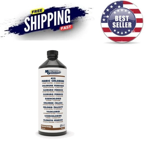 Ferric Chloride Etchant 1 Quart for Metal Jewelry PCB Etching Copper Brass