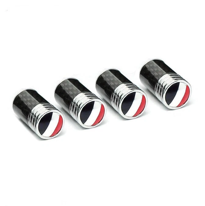 Fit Peugeot Renault Carbon Fiber Metal Wheel Tire Valve Stem Cap Caps France FR - Image 2 of 3