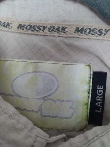 Mossy Oak Shirt Mens Large Beige Button Up Short Sleeves Lightweight - Picture 2 of 5