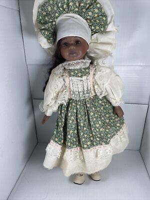porcelain doll green dress Vintage 16 Inch In Fuchsia Prom Dress