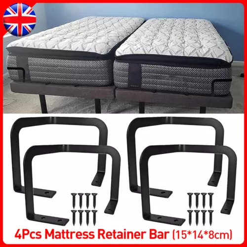 4Pcs Mattress Retainer Holder Bracket Guard Mattress Retainer Bar Slip Non Slip - Picture 2 of 10