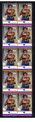 ROBIN WILLIAMS, MORK & MINDY TV ICONS STRIP OF 10 MINT VIGNETTE STAMPS 2 - Picture 1 of 1