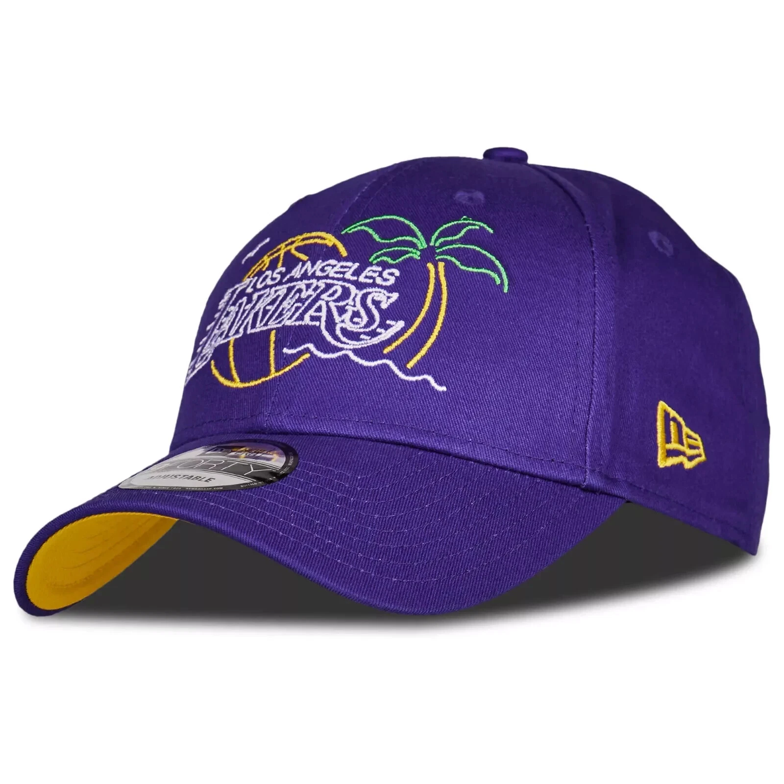 New Era 9Forty Adjustable Cap Hat Purple Yellow NBA LA Lakers 940