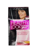 NEW L'Oreal Healthy Look Creme Gloss Hair Color 1 Rich Black Double Espresso