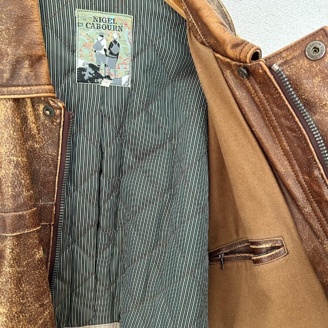 Nigel Cabourn Cowhide Leather Work Jacket Blouson Men Size 3 Nigel Cabourn Cowhide Leather Work Jacket Blouson Men Size 3