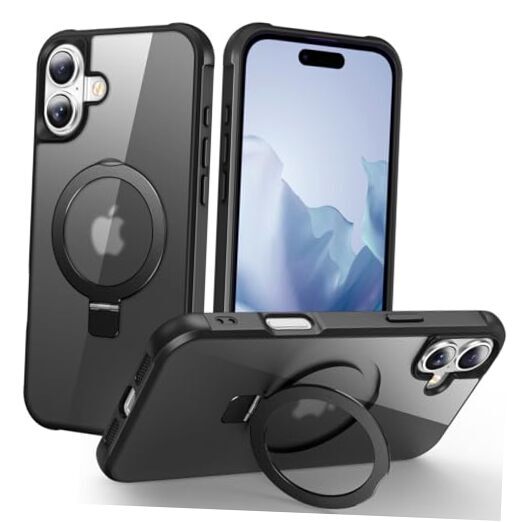 Magnetic Invisible Ring for Case, [Compatible with MagSafe], iPhone 16 Black