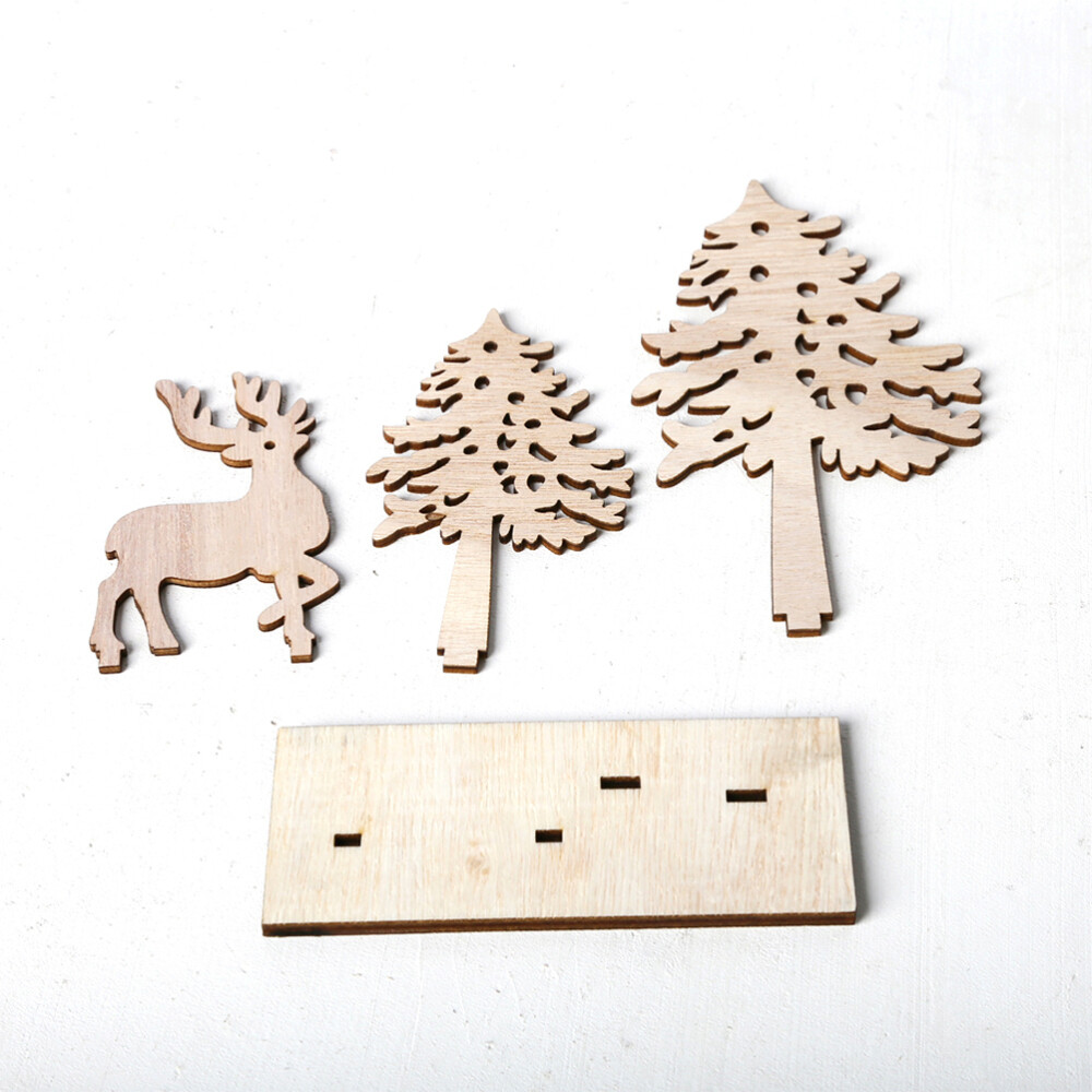 Unfinished Wood Cutouts Wooden Village Houses Christmas Crafts Decor eBay