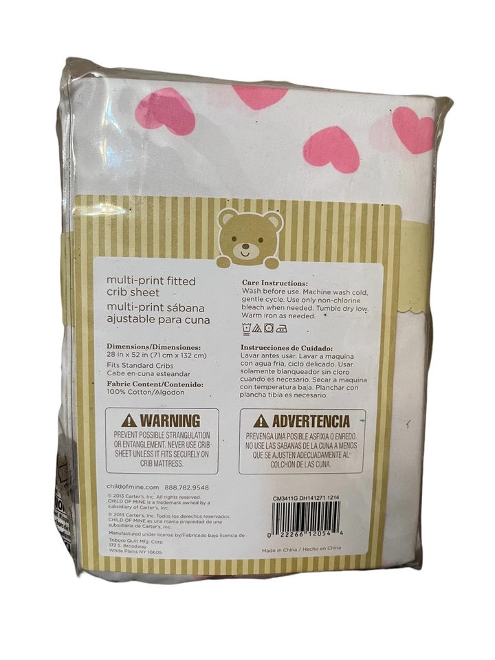 Sábana bajera ajustada Child of Mine Carter's con estampado múltiple nueva en caja Foto 2 de 4