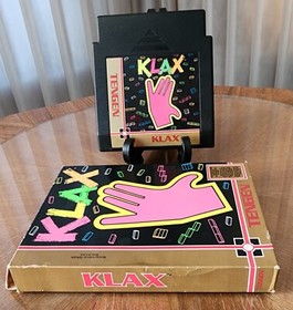 Vintage 1990 Nintendo NES Tengen KLAX Complete Game Sleeve Manual Original Box