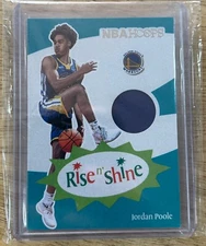 2019-20 Panini NBA Hoops Rise N Shine Jersey Patch Jordan Poole Rookie RC Card