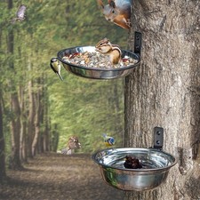 2 Pack 8 Inch Bird Feeders and Squirrel Feeder Outside Hanging Tree Mounted B...