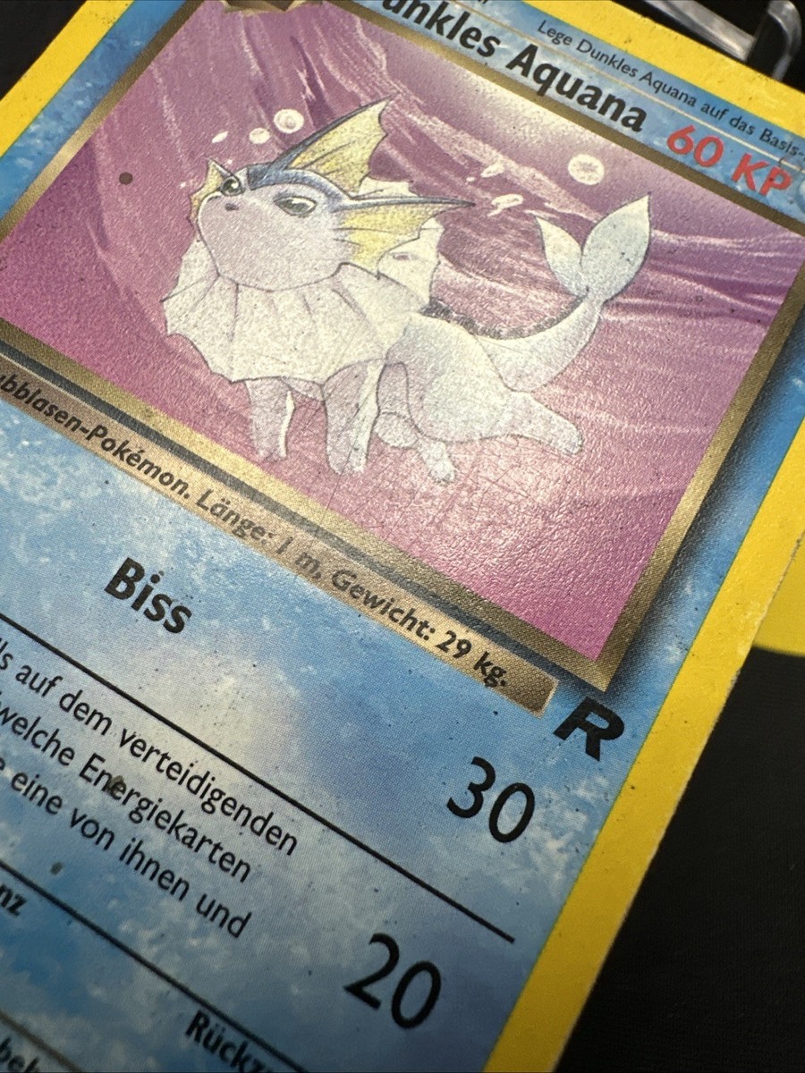 Dunkles Aquana 45/82 1st Edition Dark Vaporeon Team Rocket Non