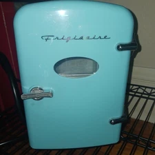 Frigidaire EFMIS129 in Blue Portable Retro 6 Can Mini Beverage Refrigerator, NEW