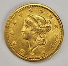 1851 Liberty Head Gold Dollar (Reverse Damage) U.S. $1 Type 1 Coin