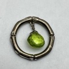Samuel B Sterling Silver 925 Peridot Earring & Pendant Set 18K Gold Posts 29g — photo 4