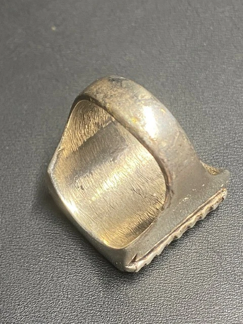 ANILLO ENORME HOMBRE PLATA ESTERLINA 925 MADREPERLA Y TURQUESA TALLA 12.25 Foto 4 de 4